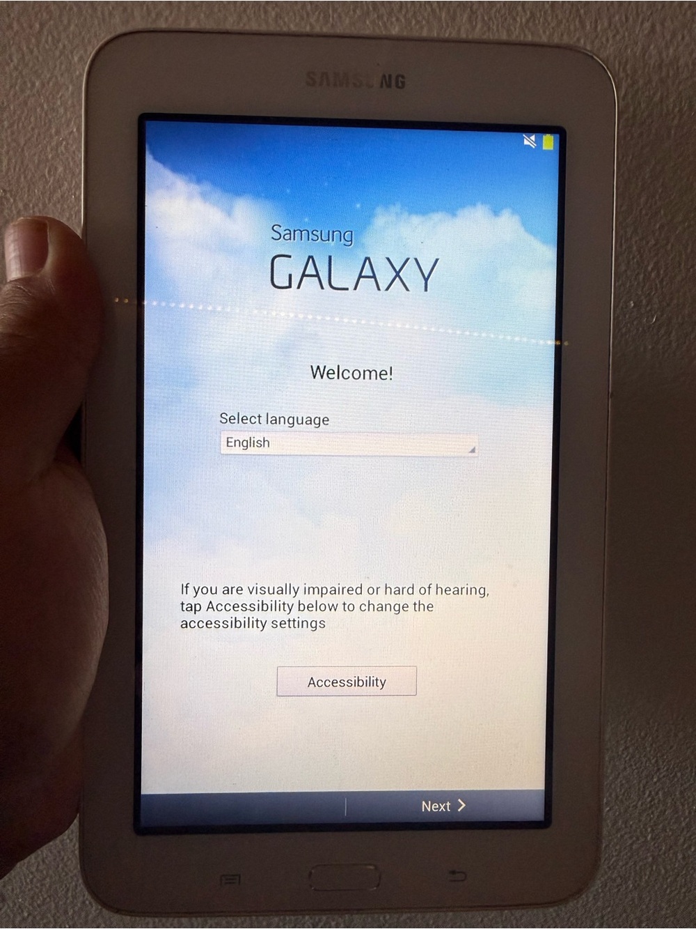 Samsung Galaxy Tablet in White bezel